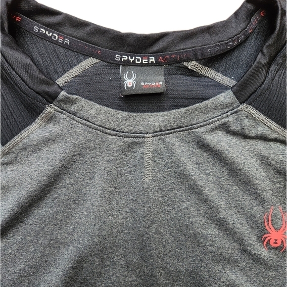 Spyder Long Sleeve Gray and Black Shirt Size XL - Picture 2 of 6